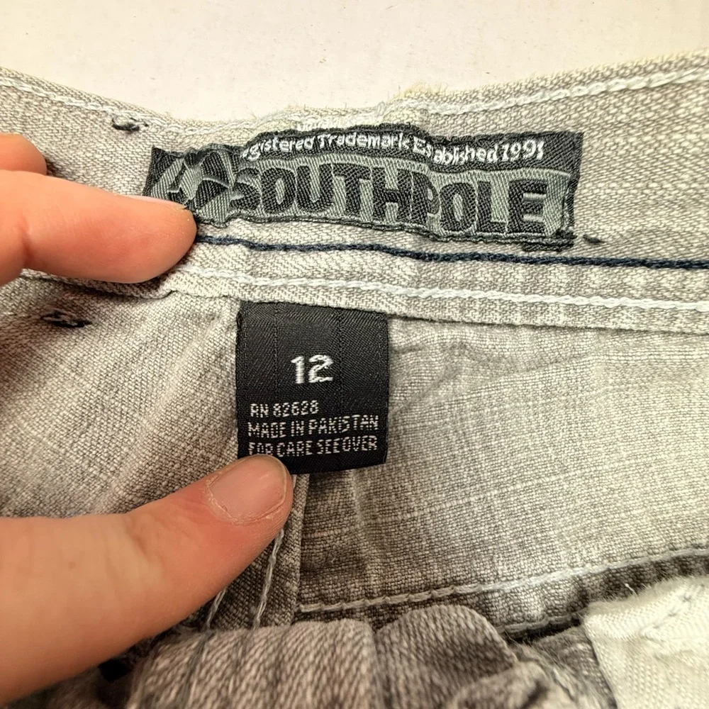 Vintage Southpole Jeans Youth Boys 12‎ Gray Light Wash Y2K Denim Grunge Wide Leg